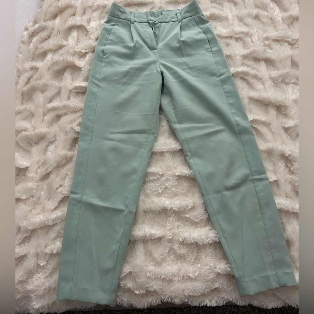 Express Light Green ankle Trousers|Spring| pastel| easy pop of color
